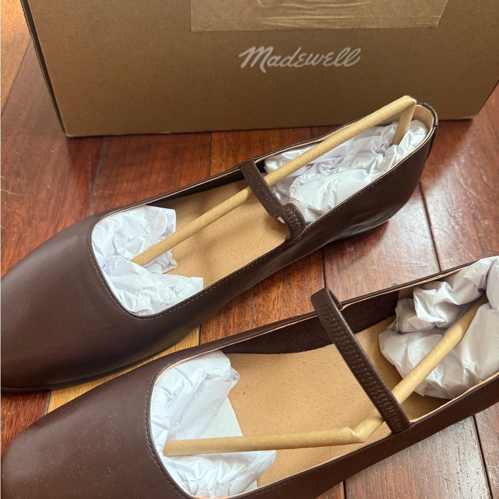 Madewell “the Greta” chocolate raisin Leather Flats 
*NEW/Never worn
